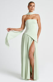 Strapless-Abendkleid für Damen mit hohem Seitenschlitz