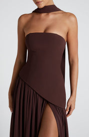 Strapless-Abendkleid für Damen mit hohem Seitenschlitz