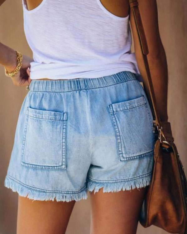 Damen-Sommershorts mit Kordelzug und Fronttaschen