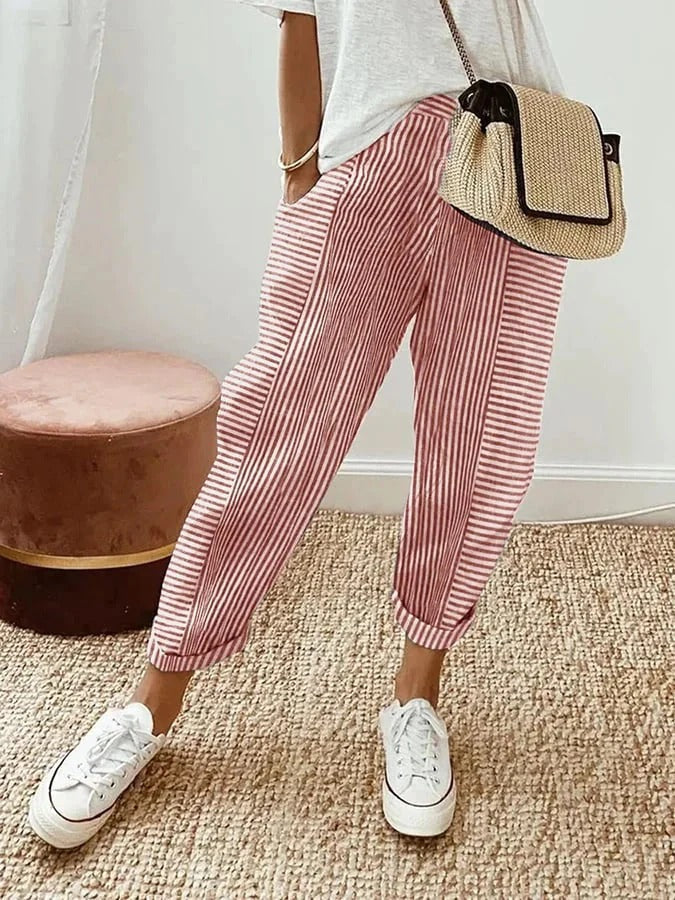 Elegante gestreifte Hose für Frauen
